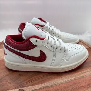 Nike Air‎ Jordan 1 Low Ruby Red Sneakers Retro HJ9338-106 Womens Size